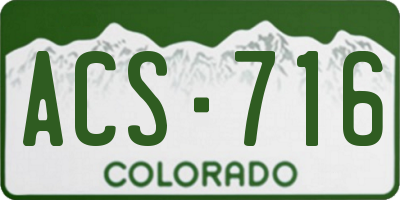 CO license plate ACS716