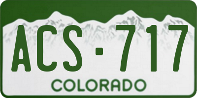 CO license plate ACS717