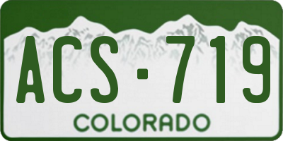 CO license plate ACS719