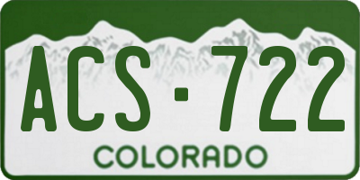 CO license plate ACS722