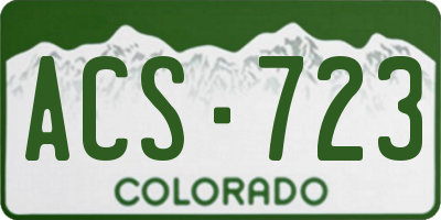 CO license plate ACS723