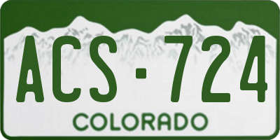 CO license plate ACS724