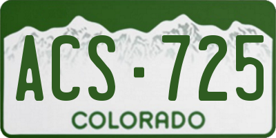 CO license plate ACS725