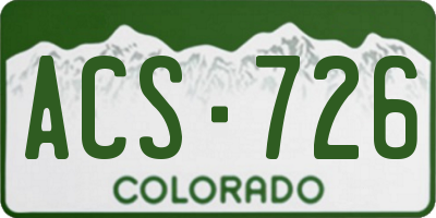 CO license plate ACS726