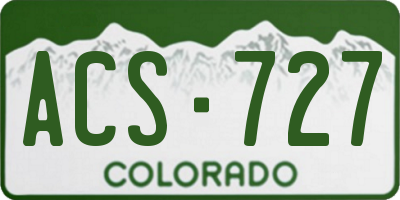 CO license plate ACS727