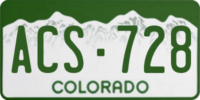 CO license plate ACS728