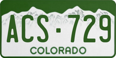 CO license plate ACS729