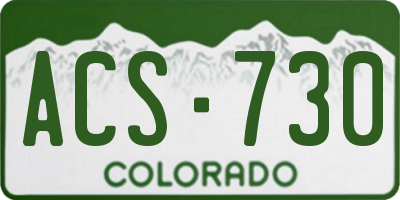 CO license plate ACS730