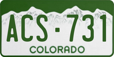 CO license plate ACS731