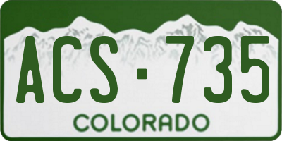 CO license plate ACS735
