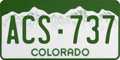 CO license plate ACS737