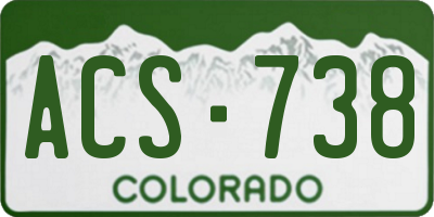 CO license plate ACS738