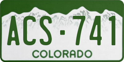 CO license plate ACS741