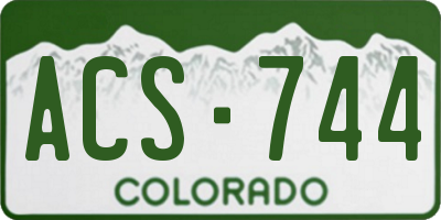 CO license plate ACS744