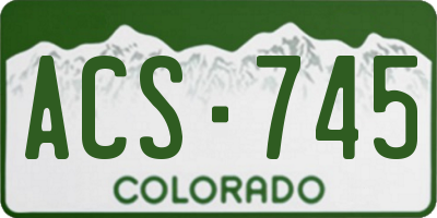 CO license plate ACS745