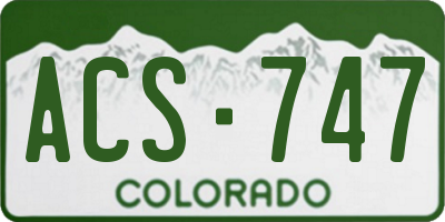 CO license plate ACS747