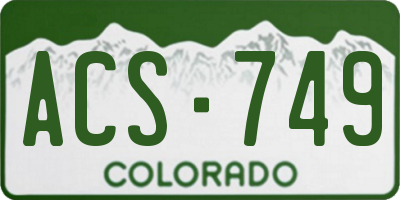 CO license plate ACS749