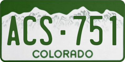 CO license plate ACS751