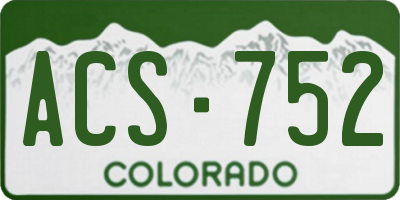 CO license plate ACS752