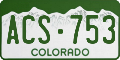 CO license plate ACS753