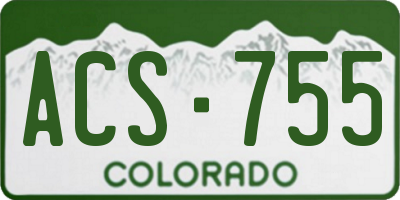 CO license plate ACS755