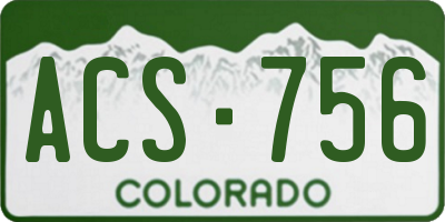 CO license plate ACS756
