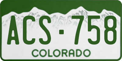 CO license plate ACS758