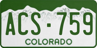 CO license plate ACS759