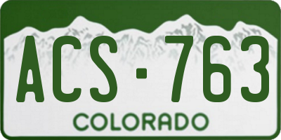 CO license plate ACS763