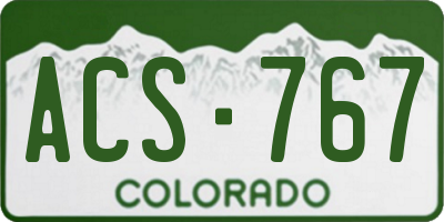 CO license plate ACS767