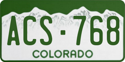 CO license plate ACS768