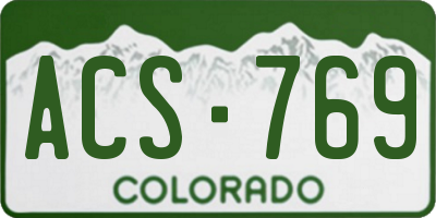 CO license plate ACS769