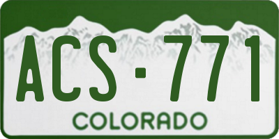 CO license plate ACS771