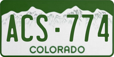 CO license plate ACS774