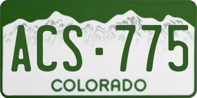 CO license plate ACS775