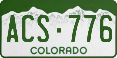 CO license plate ACS776