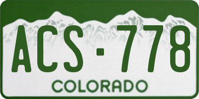 CO license plate ACS778