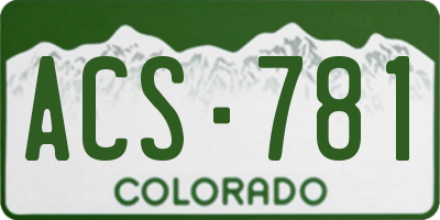 CO license plate ACS781