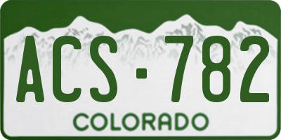 CO license plate ACS782
