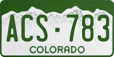 CO license plate ACS783