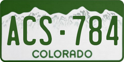 CO license plate ACS784