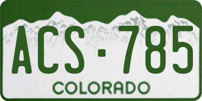 CO license plate ACS785