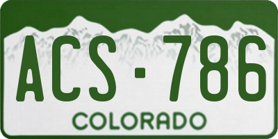 CO license plate ACS786