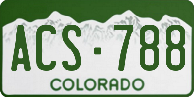 CO license plate ACS788