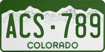 CO license plate ACS789