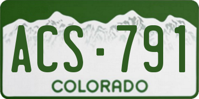 CO license plate ACS791