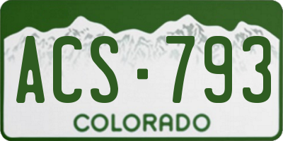 CO license plate ACS793