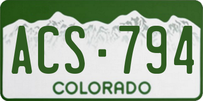 CO license plate ACS794