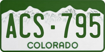 CO license plate ACS795