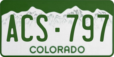 CO license plate ACS797